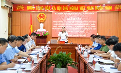 Giám sát kết quả thực hiện Đề án Giảm thiểu tình trạng tảo hôn và hôn nhân cận huyết thống trong vùng đồng bào DTTS