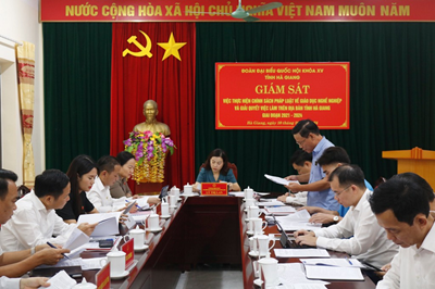 Đoàn ĐBQH khóa XV tỉnh Hà Giang giám sát việc thực hiện chính sách pháp luật liên quan đến giải quyết việc làm