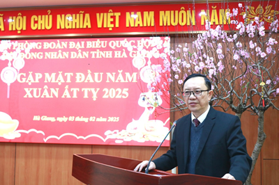 Nhân dịp đầu Xuân Ất Tỵ 2025, đồng chí Thào Hồng Sơn, Phó Bí thư Thường trưc Tỉnh ủy, Chủ tịch HĐND tỉnh gặp mặt đầu Xuân cán bộ, công chức, người lao động Văn phòng Đoàn ĐBQH và HĐND tỉnh